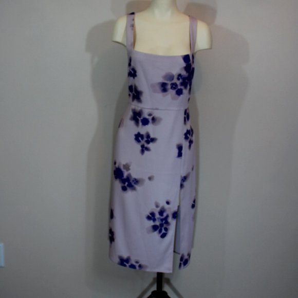 Babaton Aritzia '90s Slit Floral, satin midi tank dress  Size 10 - Picture 2 of 8
